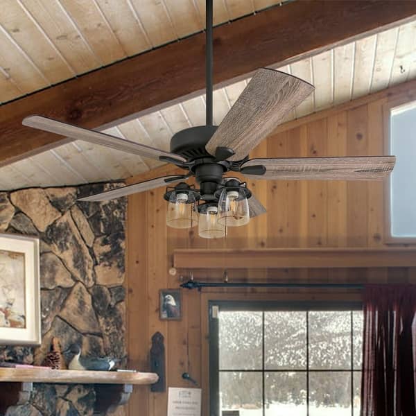 52" Prominence Home Briarcrest Bronze Farmhouse LED Ceiling Fan with Light, Pull Chain On Sale